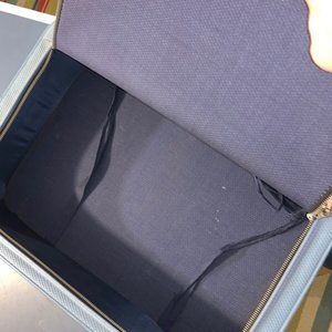 Zip Up Light Blue Vintage Briefcase